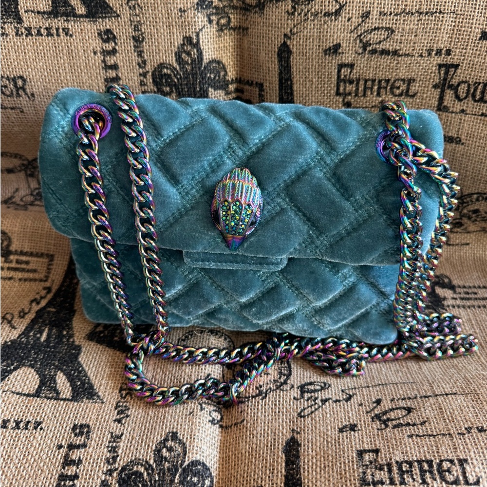 Brand New Kurt Geiger Kensington Mini in Velvet Teal Blue